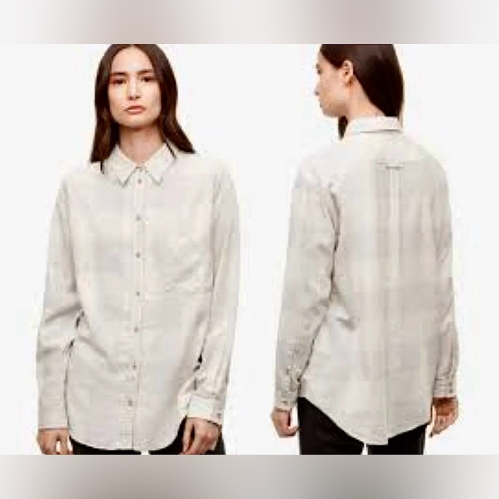 Aritzia Wilfred Free Daphne Boyfriend Button Up Plaid Shirt - Picture 10 of 10
